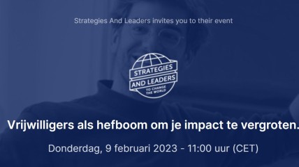 PARTNER EVENT - Webinar 'Vrijwilligers als hefboom om je impact te vergroten' door Strategies & Leaders